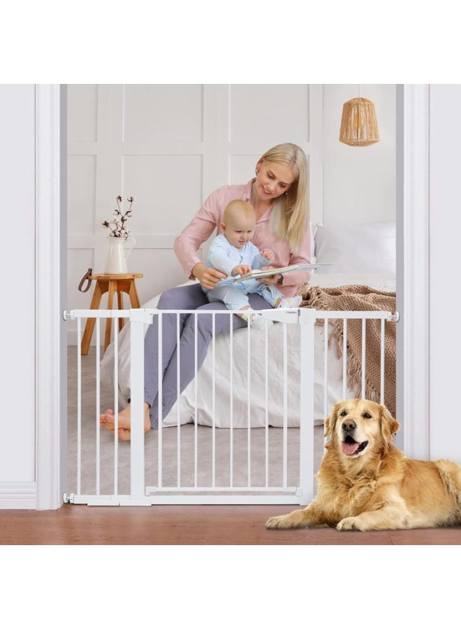 TAPIT Baby Gate Auto Close Safety Baby Gate stairs safety gate Safety Solution Wide Baby Gate for Stairs & Doorways for Baby Toddlers and Pet Dogs No Drilling Required (78-83cm wide Gate+ 10cm Extension Kit) - Image 1